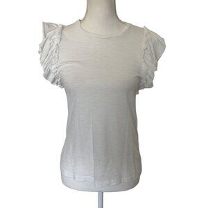 Goldie Lewinter Celeste ruffle cap‎ sleeve tee white size M